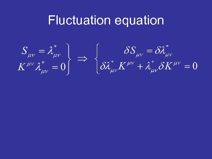 Fluctuation equation 