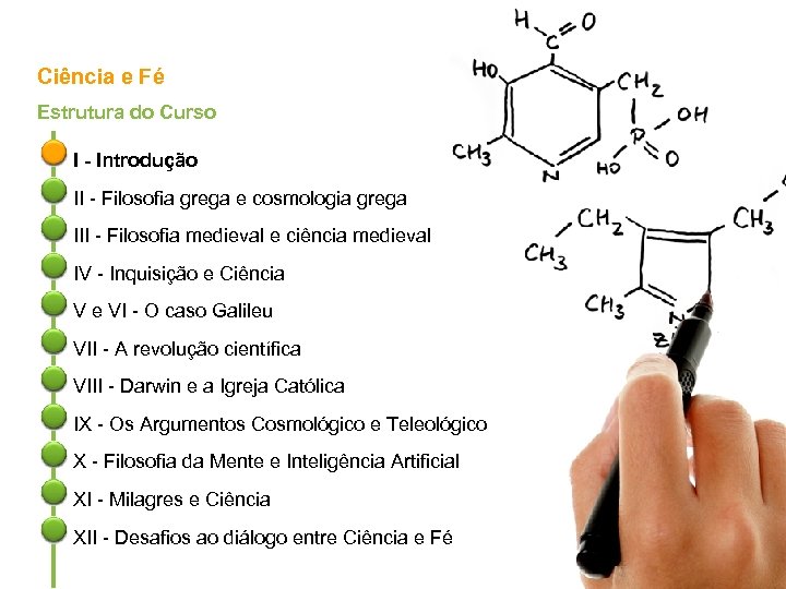 Ciência e Fé Estrutura do Curso I - Introdução II - Filosofia grega e
