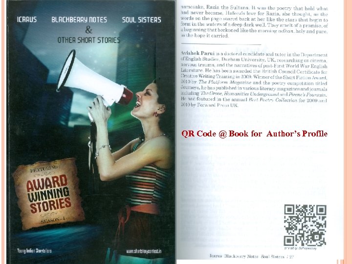 QR Code @ Book for Author’s Profile 