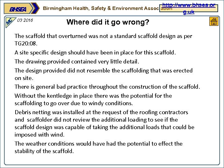 http: //www. bhsea. or g. uk Birmingham Health, Safety & Environment Association 03 2016