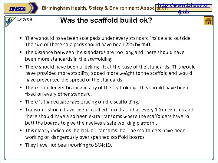 http: //www. bhsea. or g. uk Birmingham Health, Safety & Environment Association 03 2016