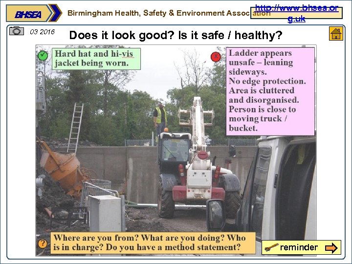 http: //www. bhsea. or g. uk Birmingham Health, Safety & Environment Association 03 2016