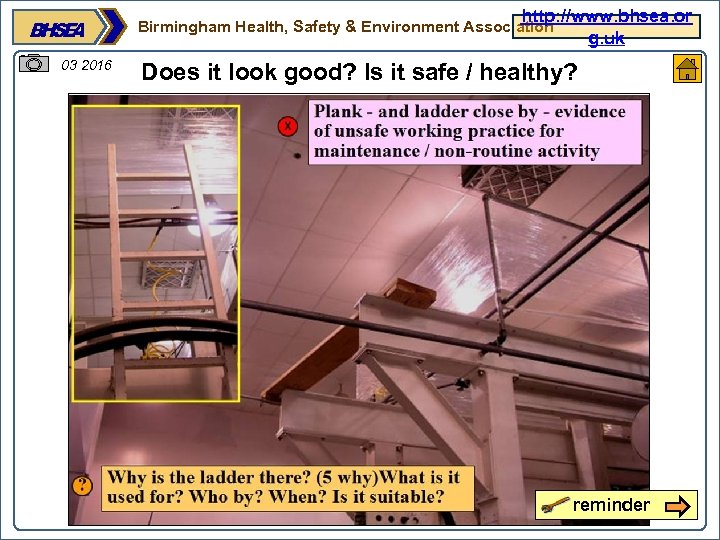 http: //www. bhsea. or g. uk Birmingham Health, Safety & Environment Association 03 2016