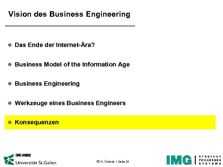 Vision des Business Engineering l Das Ende der Internet-Ära? l Business Model of the