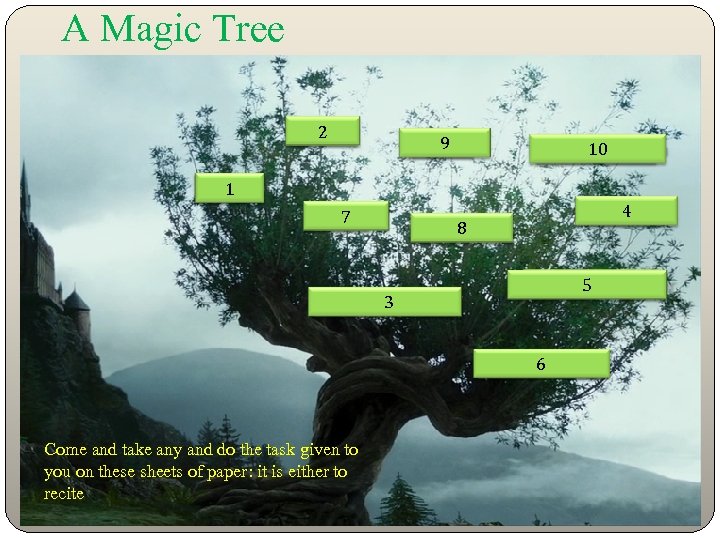 A Magic Tree a riddle 2 a poem 9 add information 10 a riddle