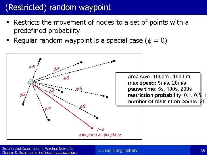 (Restricted) random waypoint § Restricts the movement of nodes to a set of points