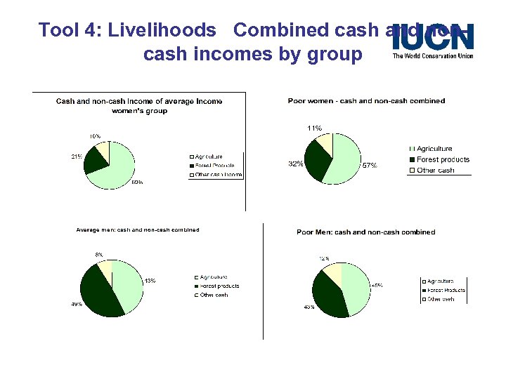 Tool 4: Livelihoods Combined cash and noncash incomes by group 