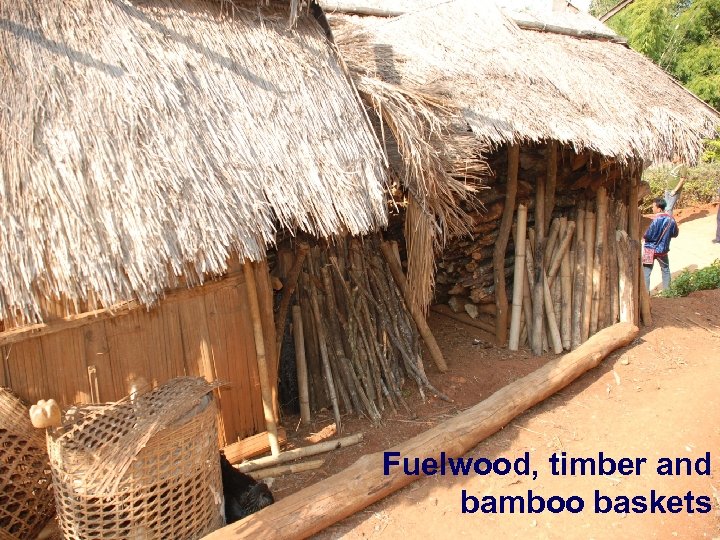 Fuelwood, timber and bamboo baskets 
