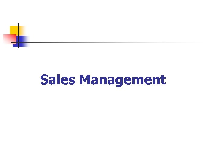 Sales Management 