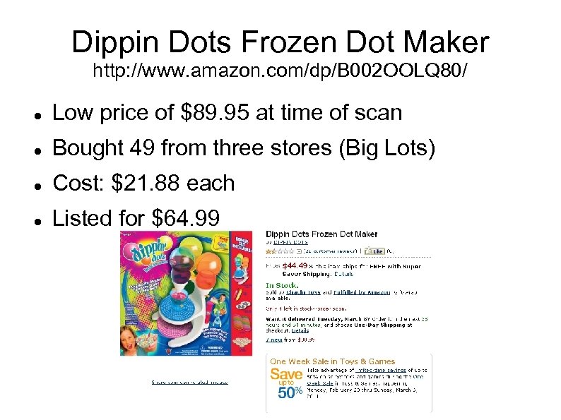 Dippin Dots Frozen Dot Maker http: //www. amazon. com/dp/B 002 OOLQ 80/ Low price