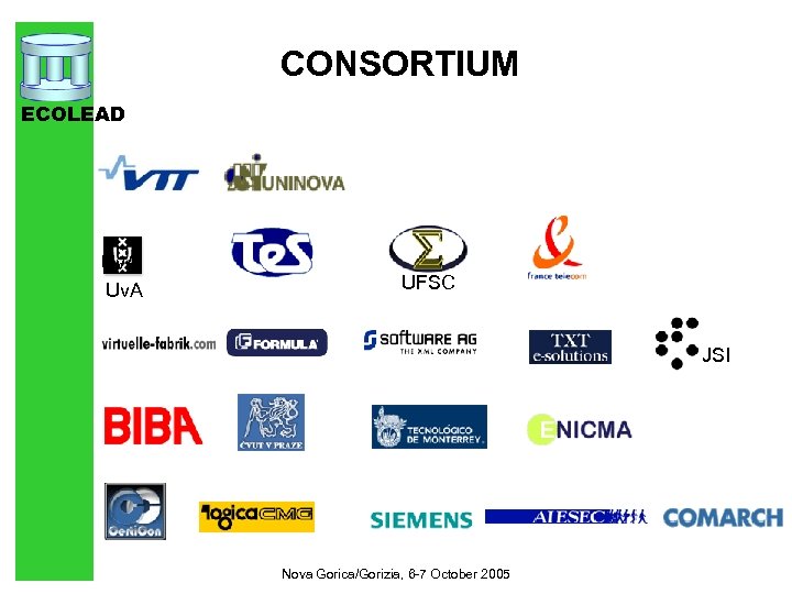 CONSORTIUM ECOLEAD Uv. A UFSC JSI Nova Gorica/Gorizia, 6 -7 October 2005 