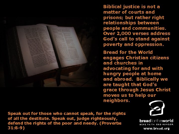 Biblical justice is not a matter of courts and prisons; but rather right relationships