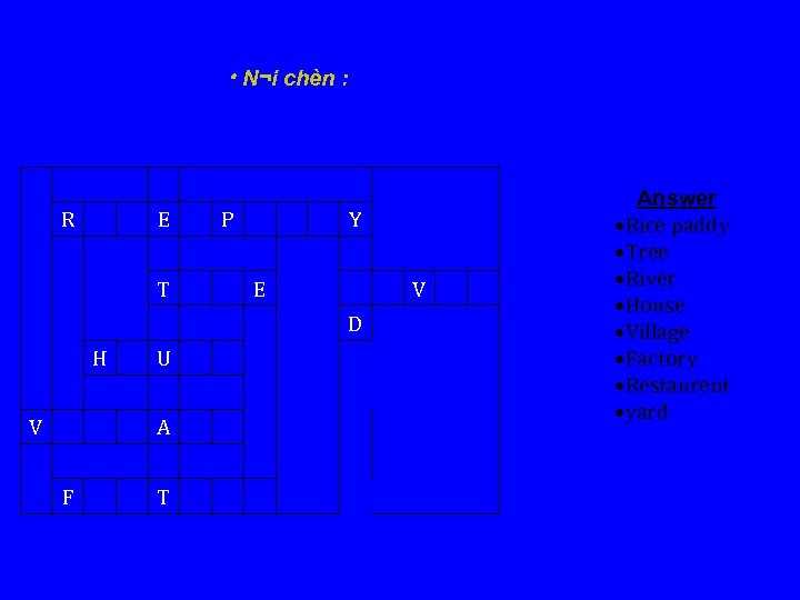  N¬i chèn : R E T P Y E V D H V