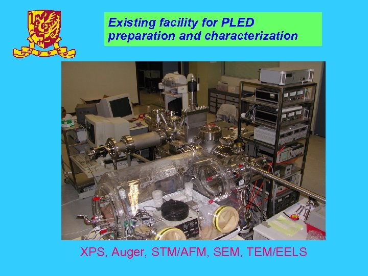 Existing facility for PLED preparation and characterization XPS, Auger, STM/AFM, SEM, TEM/EELS 