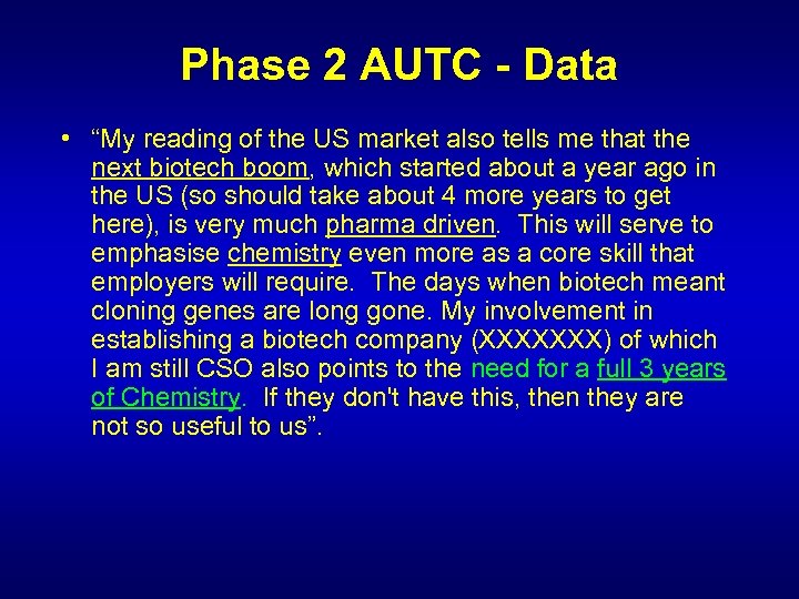 Phase 2 AUTC - Data • “My reading of the US market also tells