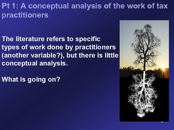 Pt 1: A conceptual analysis of the work of tax practitioners The literature refers