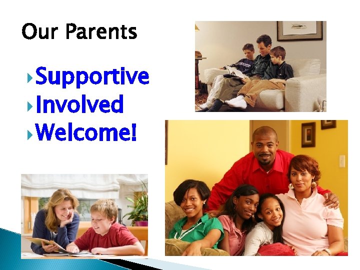 Our Parents Supportive Involved Welcome! 