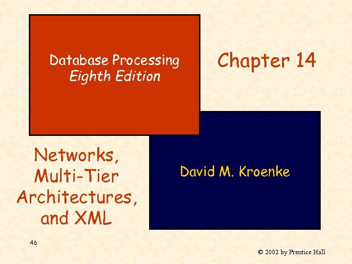 Database Processing Eighth Edition Networks, Multi-Tier Architectures, and XML Chapter 14 David M. Kroenke