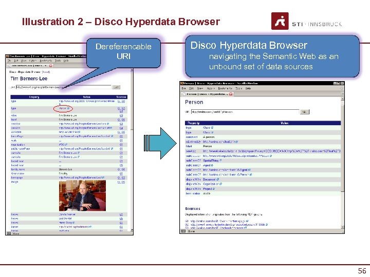 Illustration 2 – Disco Hyperdata Browser Dereferencable URI Disco Hyperdata Browser navigating the Semantic