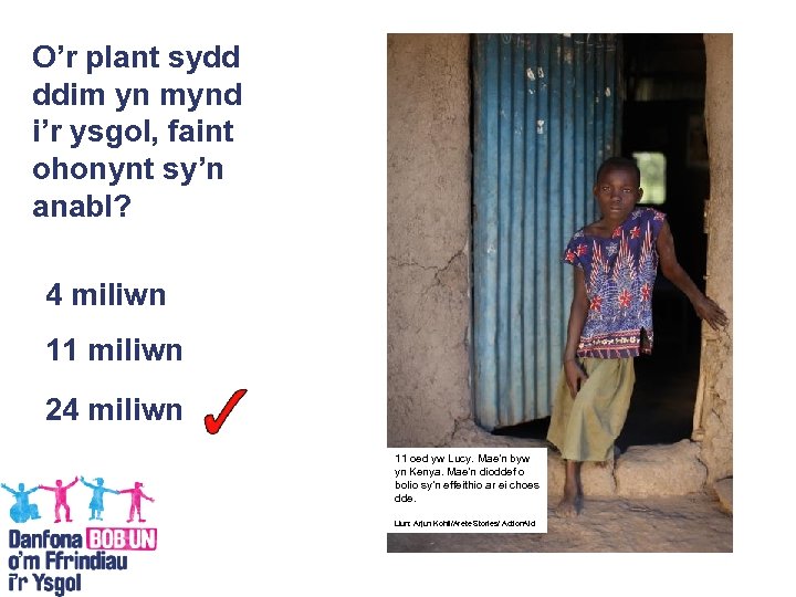 O’r plant sydd ddim yn mynd i’r ysgol, faint ohonynt sy’n anabl? 4 miliwn
