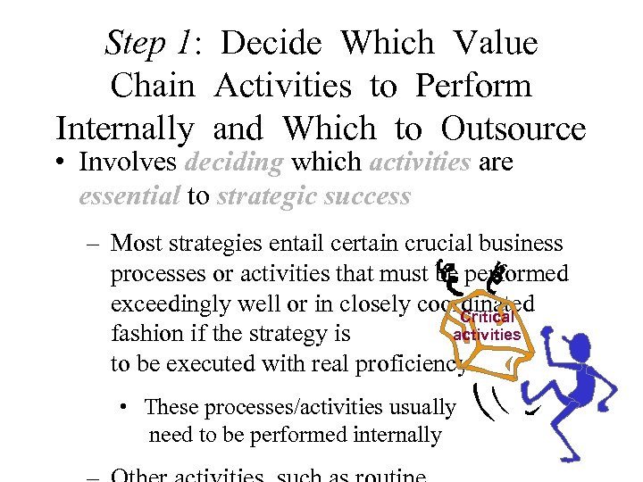 Step 1: Decide Which Value Chain Activities to Perform Internally and Which to Outsource