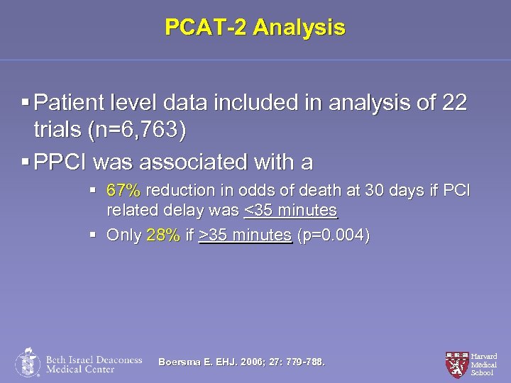 PCAT-2 Analysis § Patient level data included in analysis of 22 trials (n=6, 763)