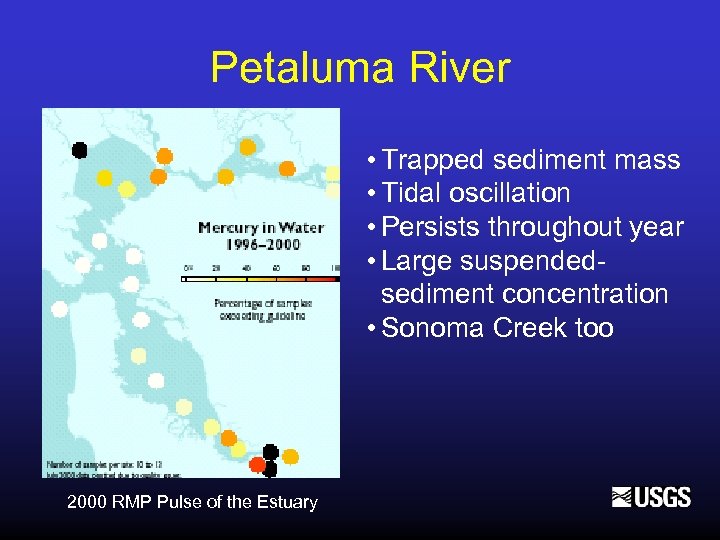 Petaluma River • Trapped sediment mass • Tidal oscillation • Persists throughout year •