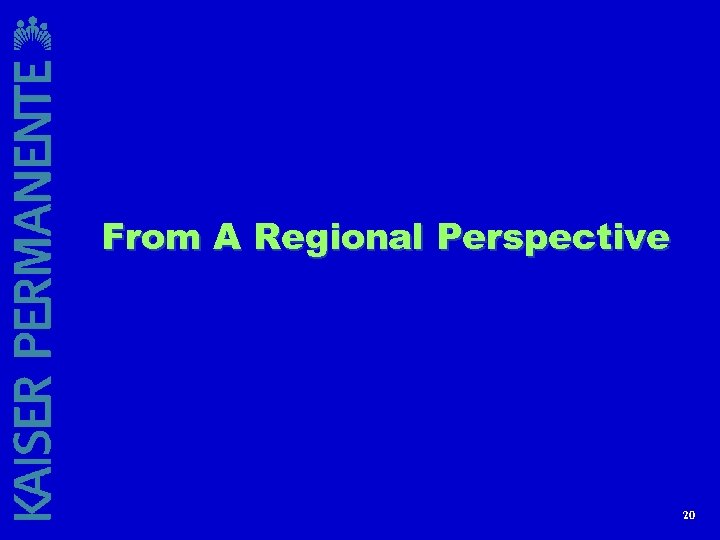 From A Regional Perspective 20 