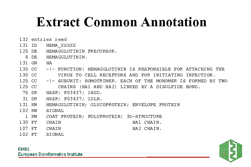 Extract Common Annotation 132 131 125 6 131 130 125 75 31 102 1