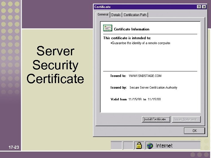 Server Security Certificate 17 -23 