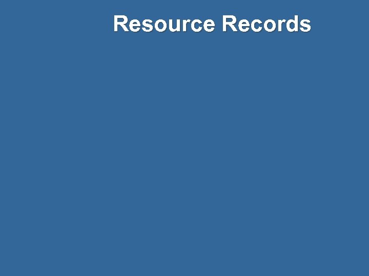 Resource Records 