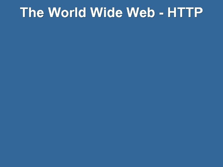 The World Wide Web - HTTP 