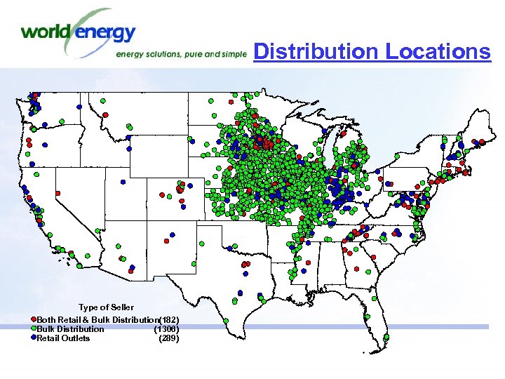 Distribution Locations Type of Seller Both Retail & Bulk Distribution(182) Bulk Distribution (1306) Retail