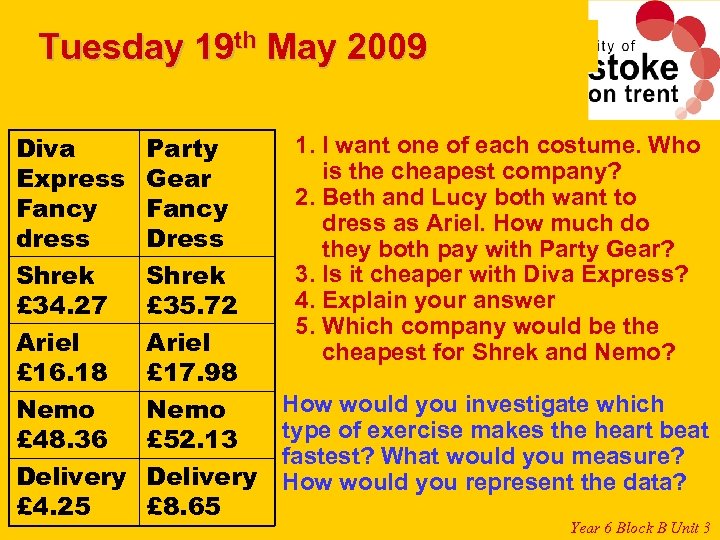 Tuesday 19 th May 2009 Diva Express Fancy dress Shrek £ 34. 27 Ariel