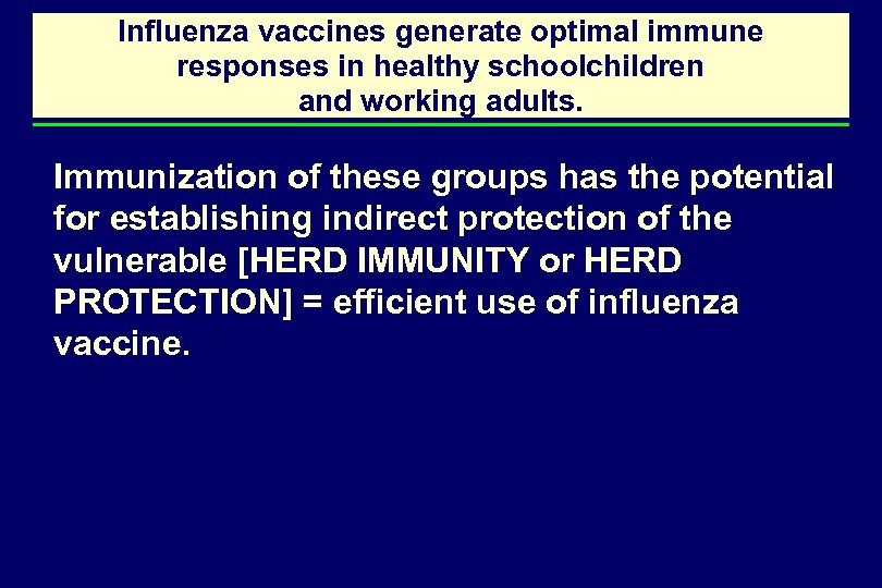 Influenza vaccines generate optimal immune responses in healthy schoolchildren and working adults. Immunization of