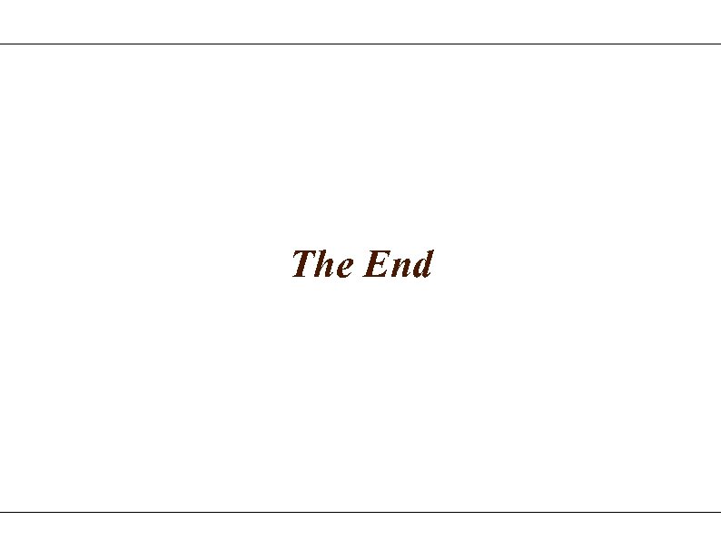 The End 