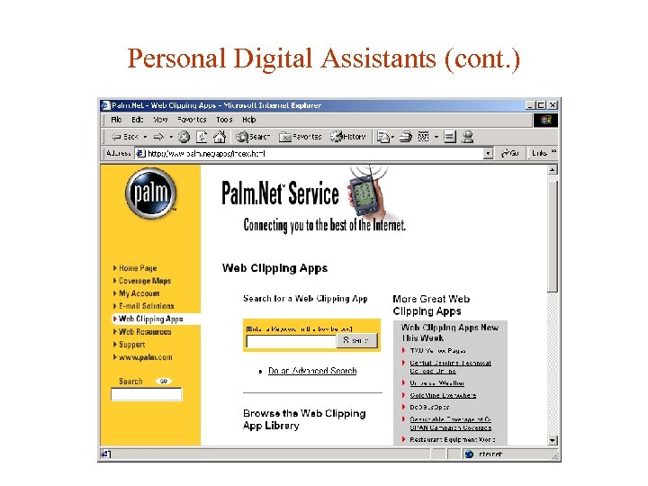 Personal Digital Assistants (cont. ) 