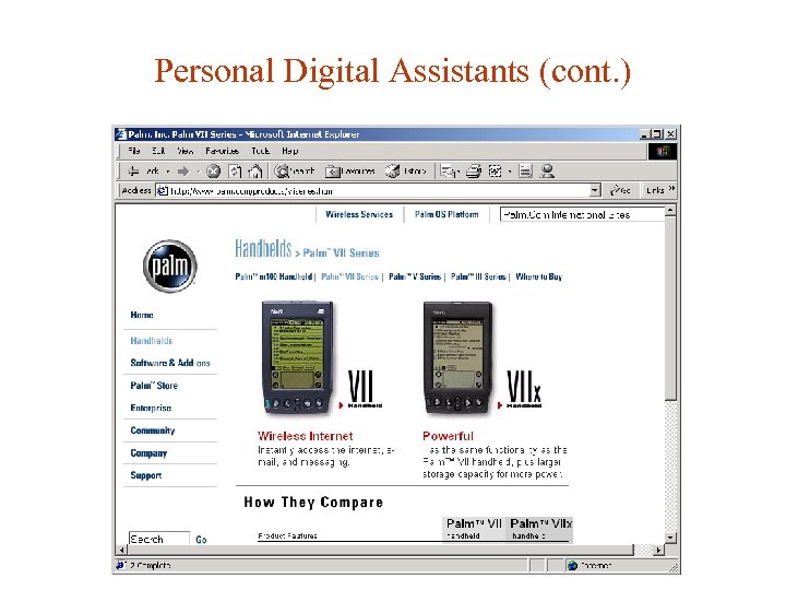 Personal Digital Assistants (cont. ) 