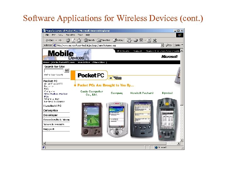 Software Applications for Wireless Devices (cont. ) 