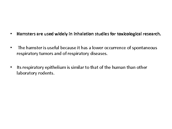  • Hamsters are used widely in inhalation studies for toxicological research. • The