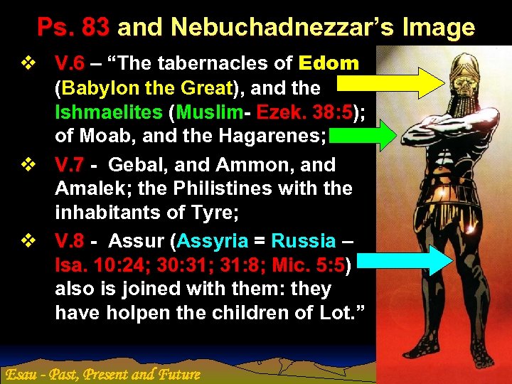 Ps. 83 and Nebuchadnezzar’s Image v V. 6 – “The tabernacles of Edom (Babylon