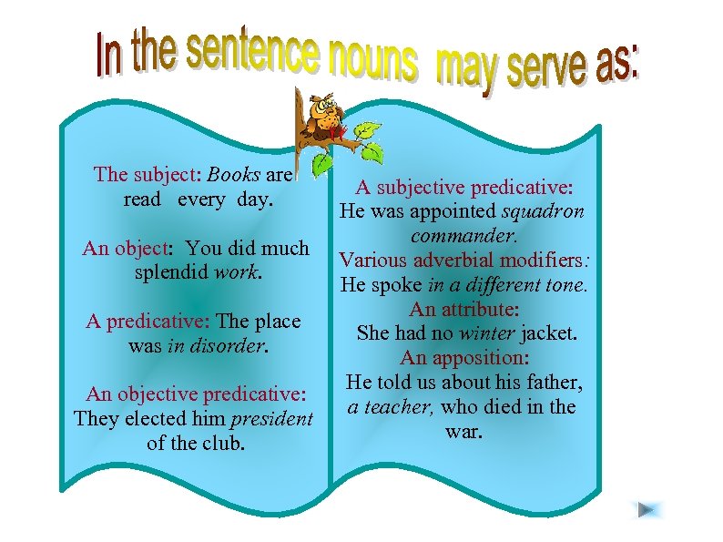 The subject: Books are read every day. An object: You did much splendid work.