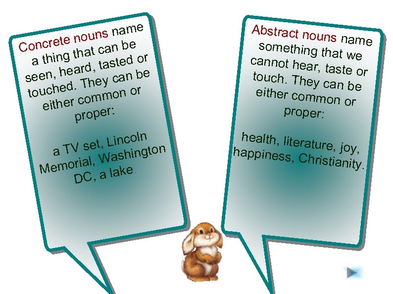 e ns nam u rete no an be Conc g that c ted or