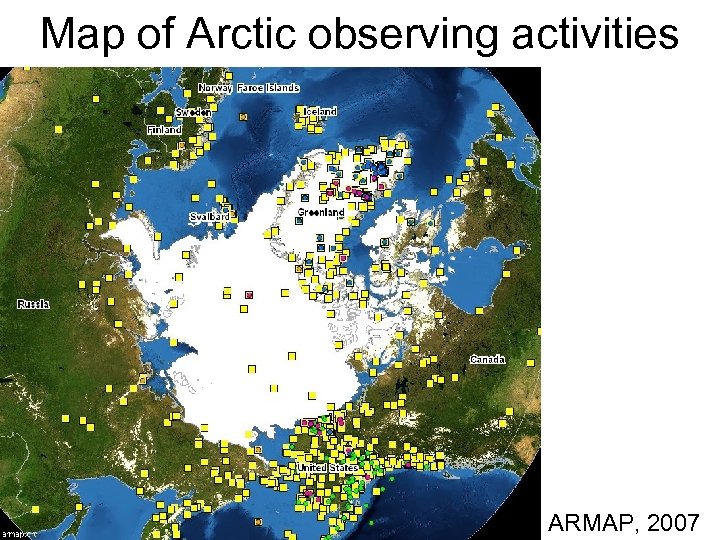 Map of Arctic observing activities ARMAP, 2007 