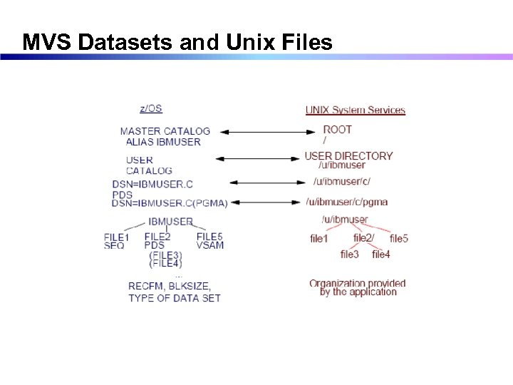 MVS Datasets and Unix Files 