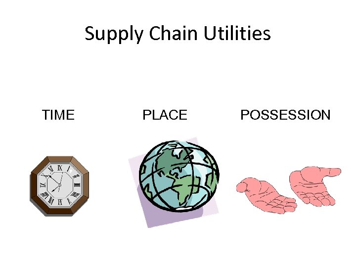 Supply Chain Utilities TIME PLACE POSSESSION 