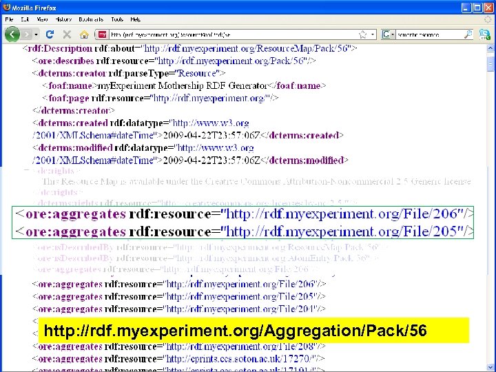 http: //rdf. myexperiment. org/Aggregation/Pack/56 