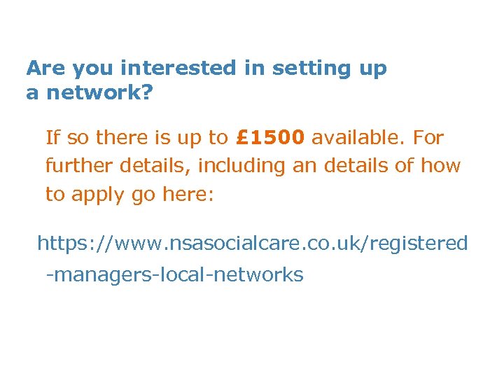 Are you interested in setting up a network? If so there is up to