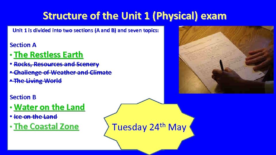 Structure of the Unit 1 (Physical) exam Unit 1 is divided into two sections