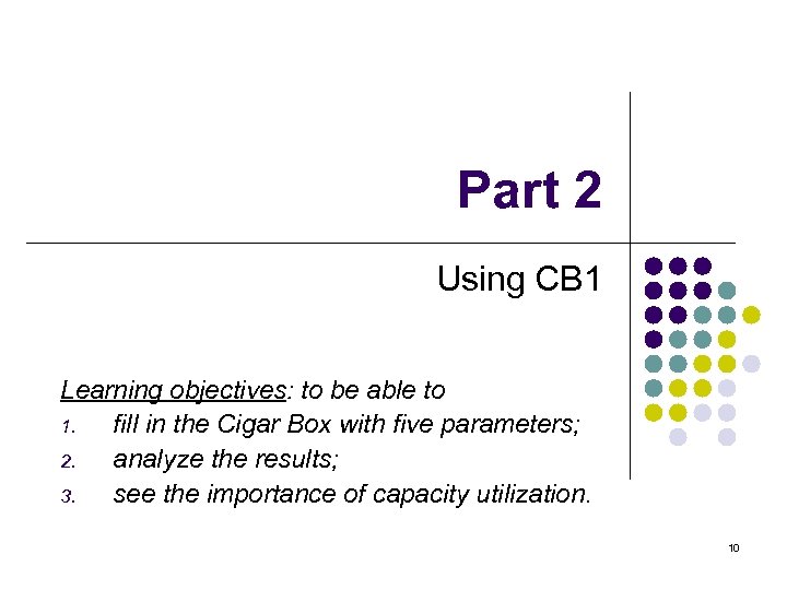 Part 2 Using CB 1 Learning objectives: to be able to 1. fill in